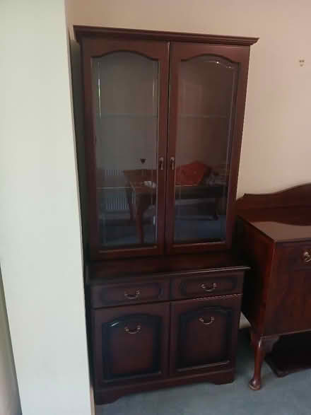 Photo of free Mahogany display cabinet (Much Hoole PR4) #1