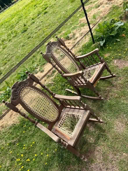 Photo of free 2Rocking chairs wood small rattan (auchterarder ph3) #4