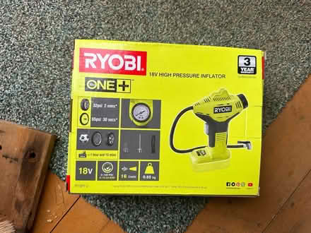Photo of free Ryobi one + high pressure inflator (Cransley nr Kettering NN14) #1