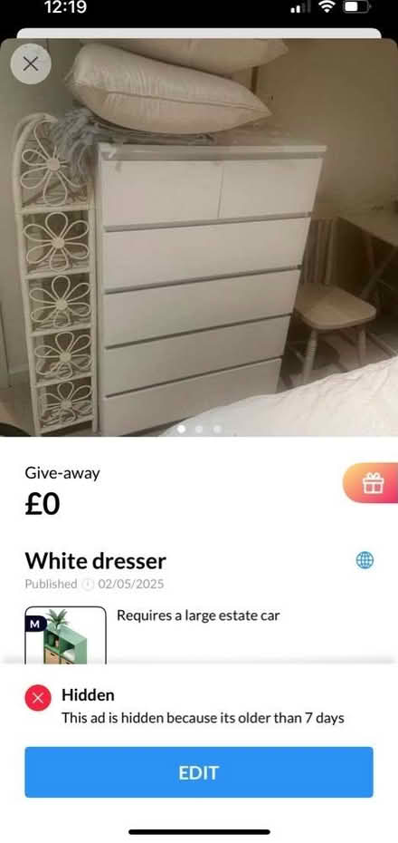 Photo of free Ikea chest of drawers (Chelsea SW3) #1