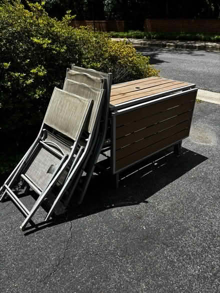 Photo of free Outdoor table and 4 chairs (1st St & Veirs Mill Rd) #2
