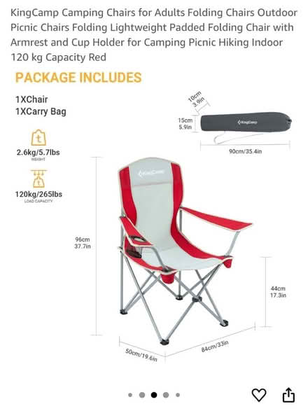 Photo of free Heavy duty foldable camping chair (Raynes Park) #2