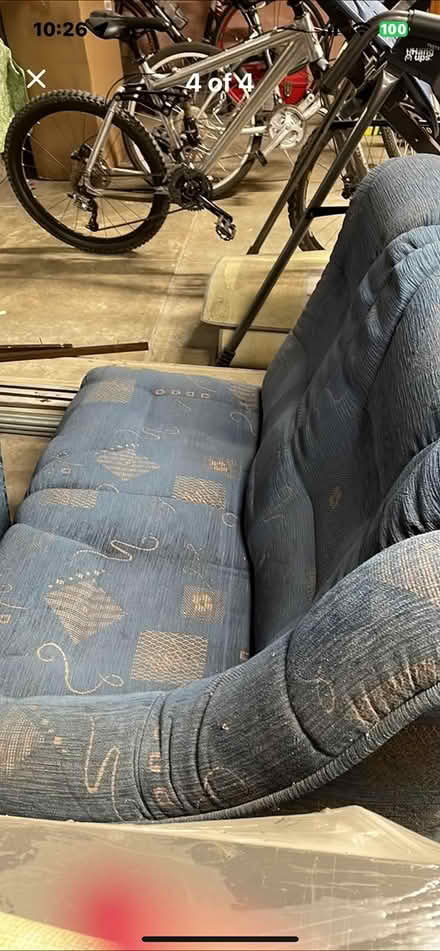 Photo of free Blue cloth sectional couch (Northside San Jose) #3
