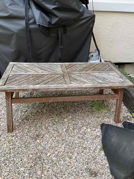 Photo of free outdoor wood coffee table (Walnut Hills) #2