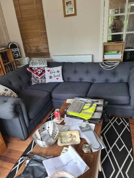 Photo of free L shaped dark grey sofa (Whitestake PR4) #2