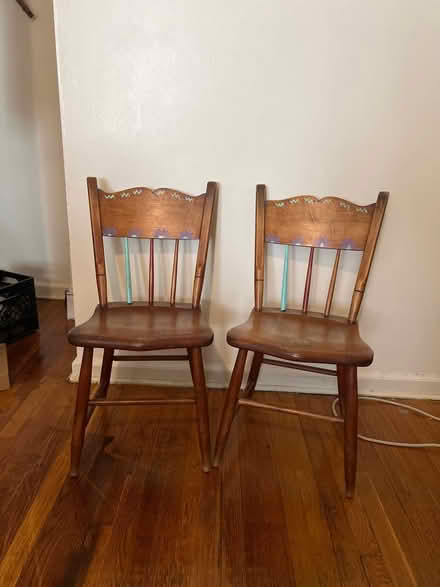 Photo of free Two hand-painted chairs (Flatbush/PLG) #1