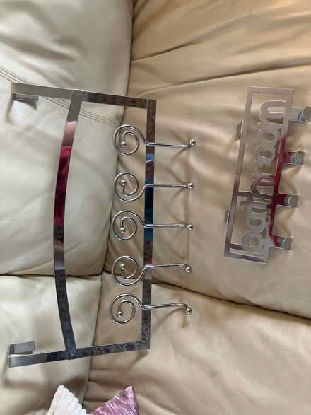 Photo of free Over-the-door hangers (1 says ‘bathroom’) (Spondon DE21) #1