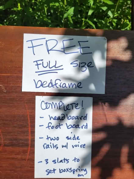 Photo of free Curb Alert - Full Size Bed Frame (Silver Spring) #1