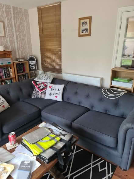 Photo of free L shaped dark grey sofa (Whitestake PR4) #1