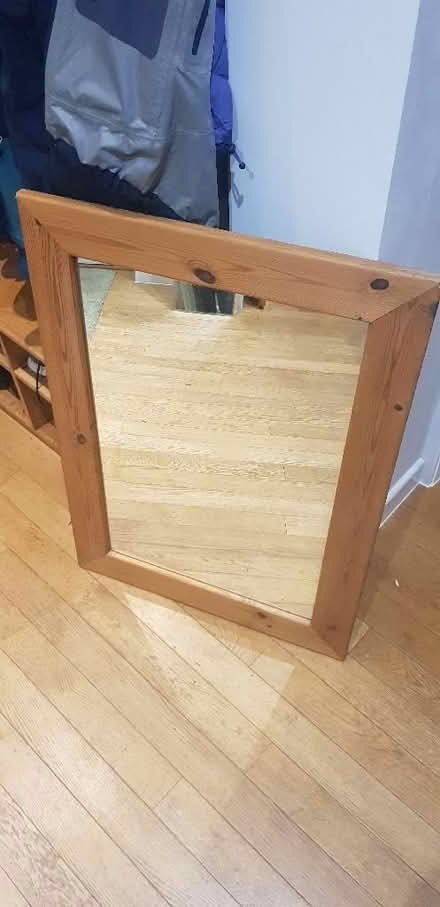 Photo of free Large pine framed mirror (Sharpstone) #1