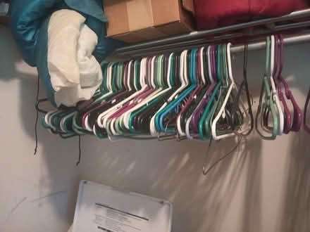 Photo of free Metal & plastic clothes hangers (Maple ave.) #1