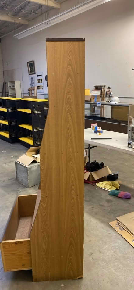 Photo of free Tall Wood Shelf Unit (Church, near Welburn Gilroy) #3