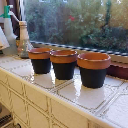 Photo of free 3 small ceramic plant pots (Fords Farm RG31) #1
