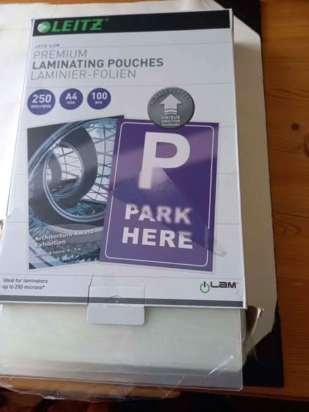 Photo of free A4 250 micron laminator pouches (Heaton Moor SK4) #1
