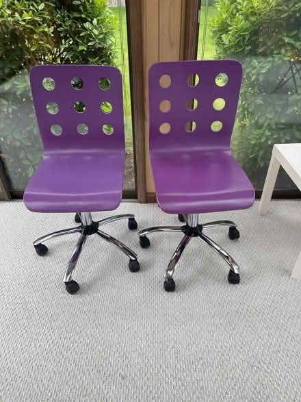 Photo of free 2 Purple Desk Chairs (Holliston) #1