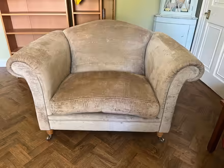 Photo of free Laura Ashley Grey Velvet Love Seat (Stainton CA11) #1