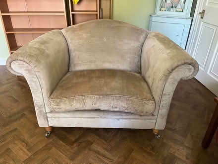 Photo of free Laura Ashley Grey Velvet Love Seat (Stainton CA11) #1