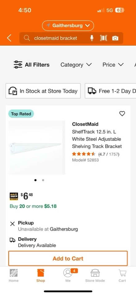Photo of Closet shelving brackets (Gaithersburg/Rockville) #1