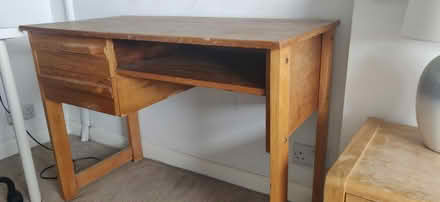 Photo of free Child's pine desk. (Weston) #1