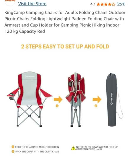 Photo of free Heavy duty foldable camping chair (Raynes Park) #3