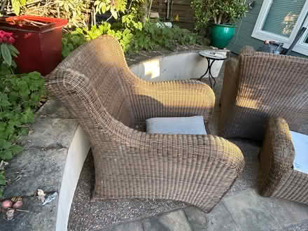 Photo of free 2 outdoor rattan lounge chairs (Bret Harte area of San Rafael) #3