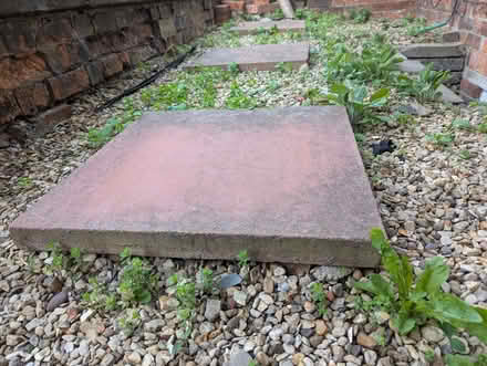 Photo of free 3 X garden slabs - pinkish colour, no chips or cracks (Harlaxton NG32) #4