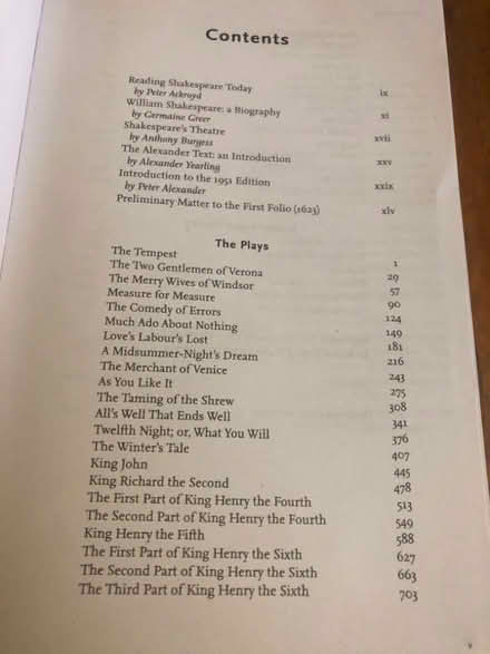 Photo of free Paperback Complete Works of Shakespeare (King's Hedges Ward CB4) #2