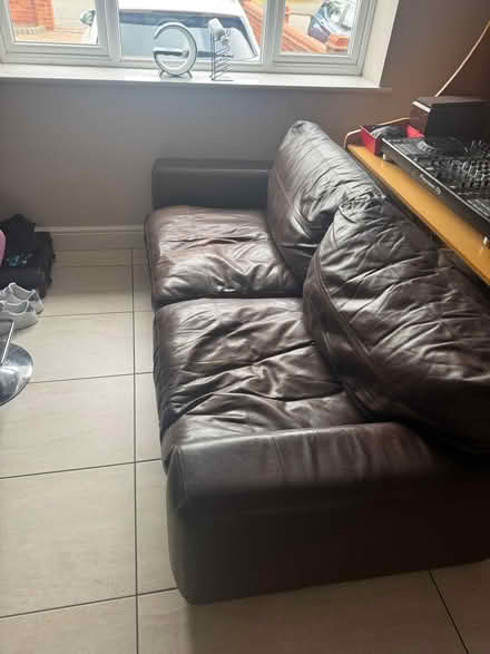 Photo of free Brown leather sofas (B75 6) #2