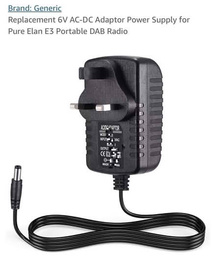Photo of 6v mains power plug for radio (Hartington Road BN2) #1