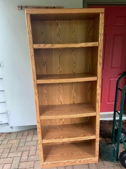 Photo of free Tall wood shelves (Kingsmere) #1