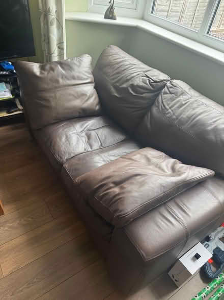Photo of free Brown leather sofas (B75 6) #1