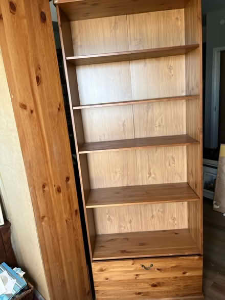 Photo of free Two tall IKEA wood shelves (North Whitby) #2
