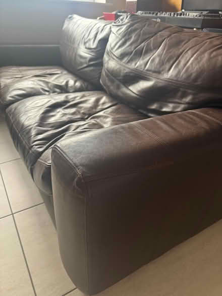 Photo of free Brown leather sofas (B75 6) #4