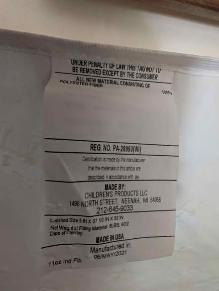 Photo of free Crib mattress (Lake Forest Park) #3