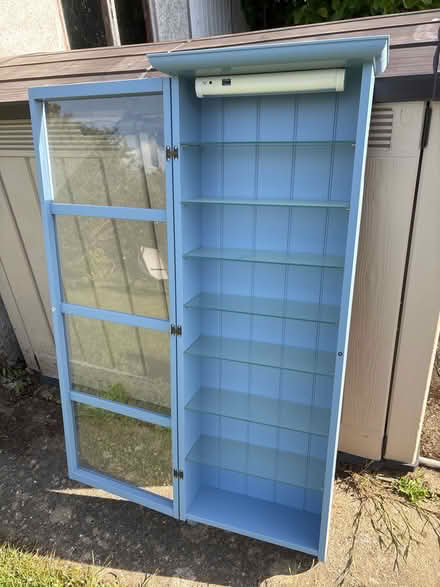 Photo of free Wooden display cabinet (Little Whelnetham) #2