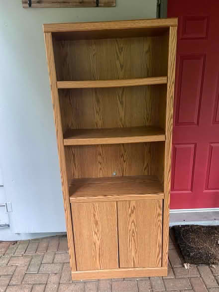 Photo of free Tall wood shelves (Kingsmere) #2