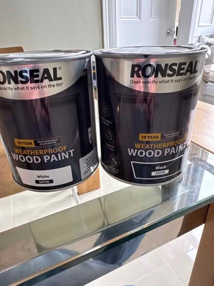 Photo of free Exterior wood paint white and black (G12, West End, Glasgow) #1