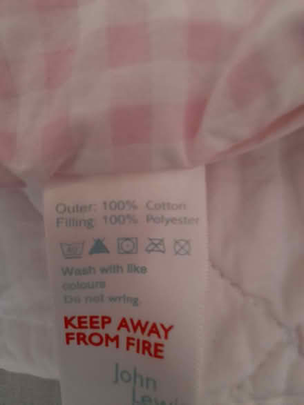 Photo of free Pink gingham cot bumper (Havant PO9) #2