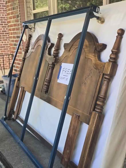 Photo of free Queen size bed wooden with frame (Brooklyn) #1