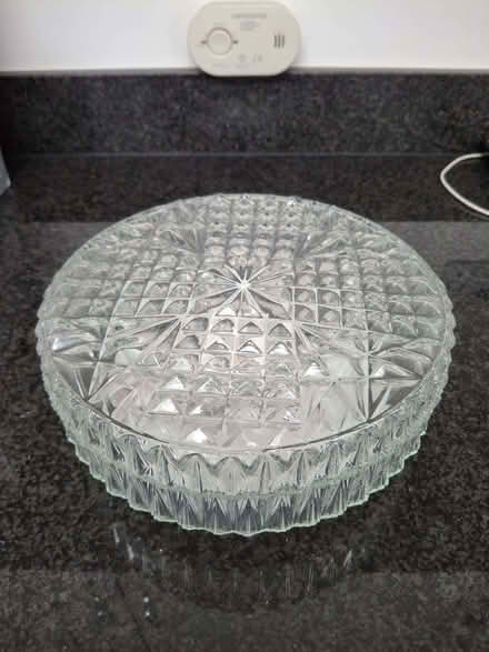 Photo of free 24cm diameter round glass light fitting (Broxbourne EN10) #1