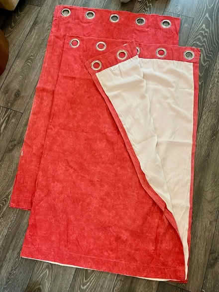 Photo of free Red eyelet curtains with metal hooks (Northville NP44) #2