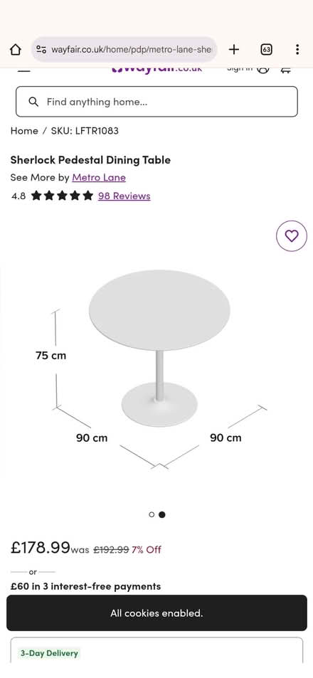 Photo of free Glass topped round table (Woodley RG5) #3