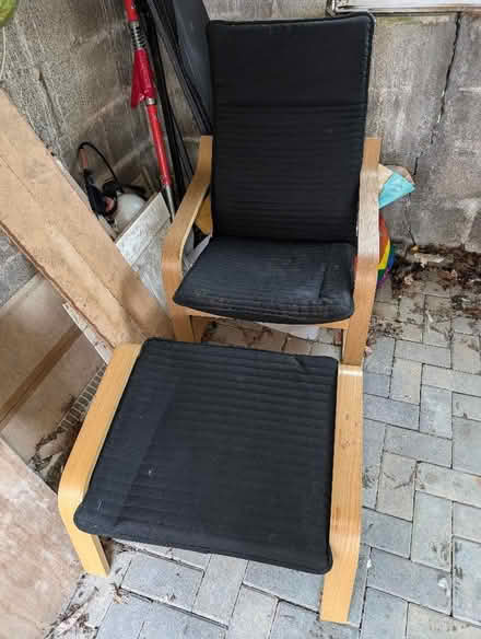 Photo of free IKEA poang armchair and footstool. (Banwell BS29) #2