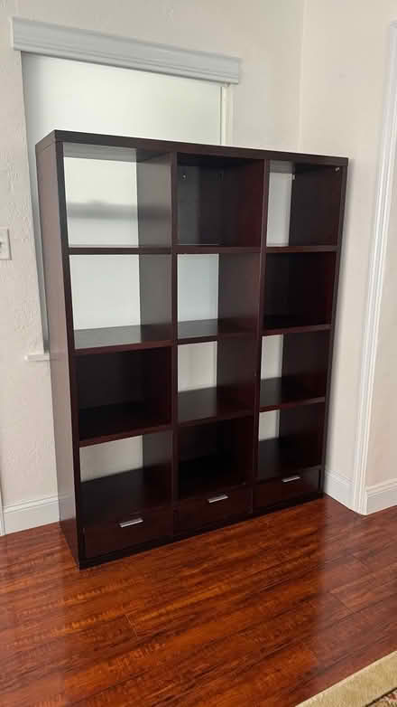 Photo of free Tall wooden bookshelf open boxes (4th Street & 38th Ave) #2