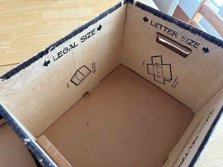 Photo of free Cardboard bankers box (Downtown Sunnyvale) #2