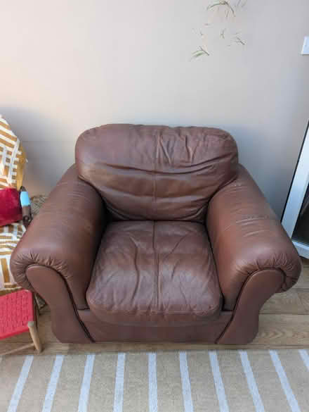 Photo of free Large brown armchair (WR2 St Johns, Worcester) #3