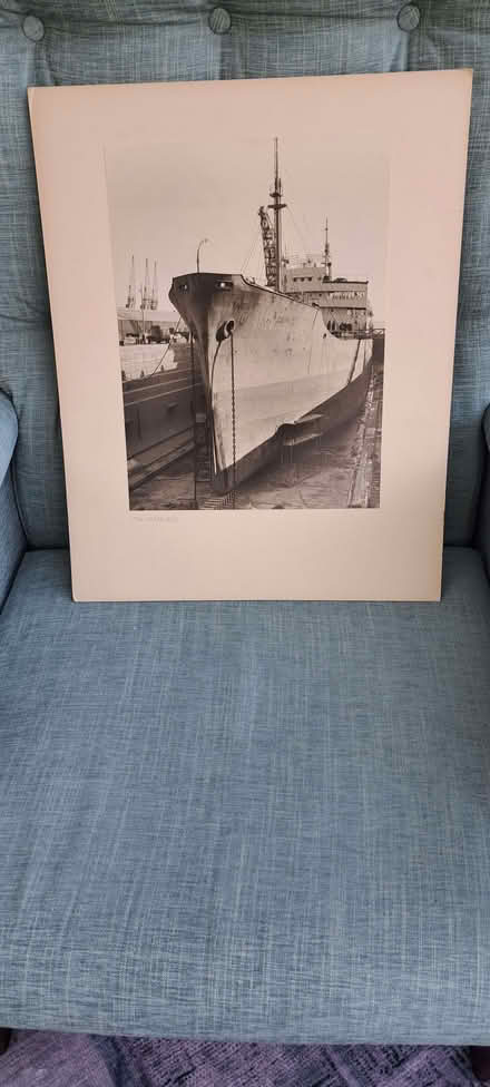 Photo of free 2 b/w mounted prints (oil tanker and ocean liner) (Tickhill DN11) #1