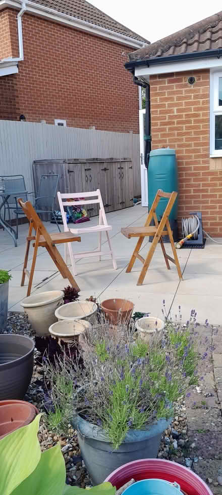 Photo of free 3 wooden folding chairs (Whitegrove RG42) #1