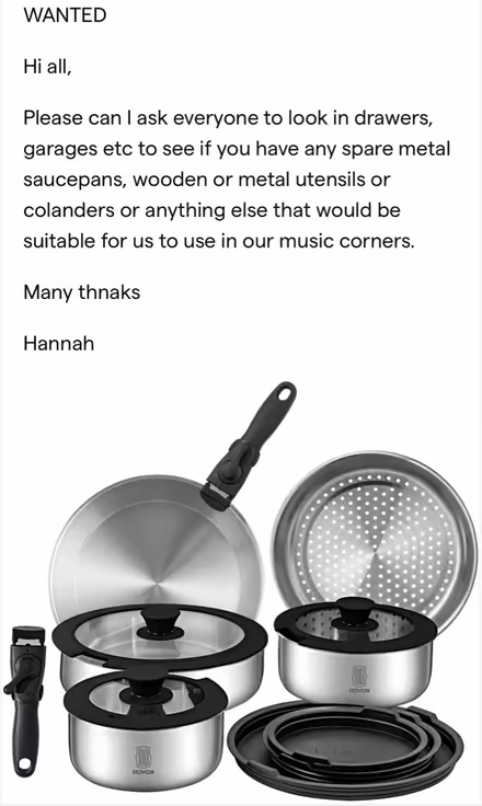 Photo of Pans and utensils (EH10 Fairmilehead) #1