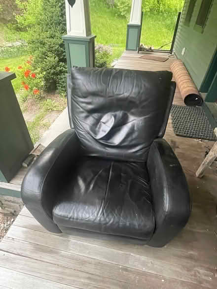 Photo of free Black Leather Recliner (Brattleboro) #1